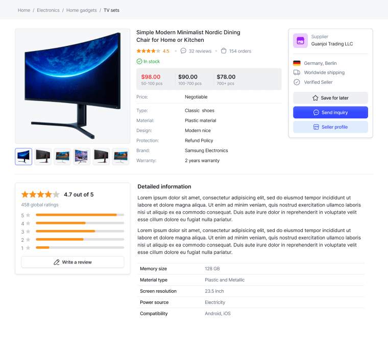 Home page template screenshot